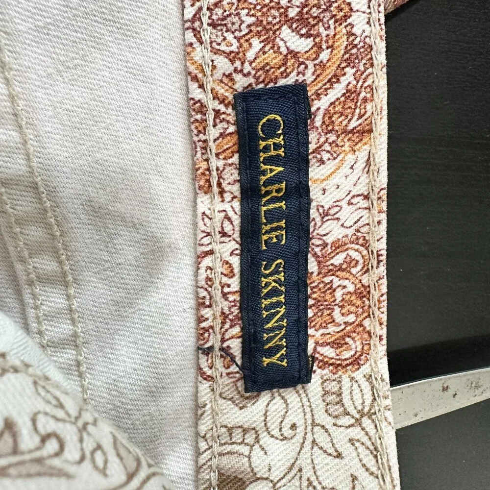 LUCKY BRAND Patchwork Pink Denim Charlie Skinny Style Jeans Pants Size 8 / 29